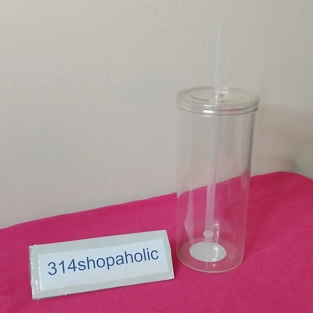 20 Oz. Clear Tumbler With Straw